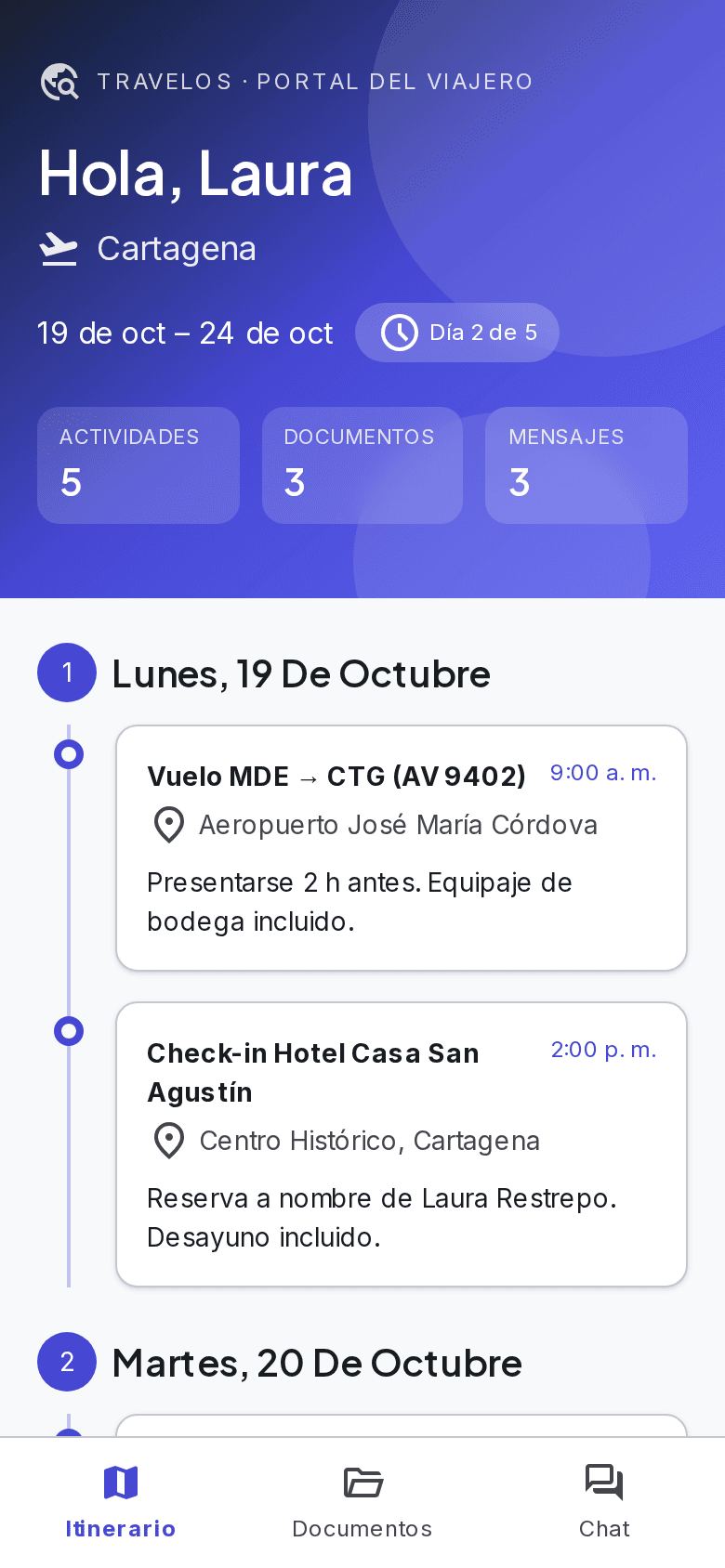 Captura: 6. Portal del viajero (desde el celular)